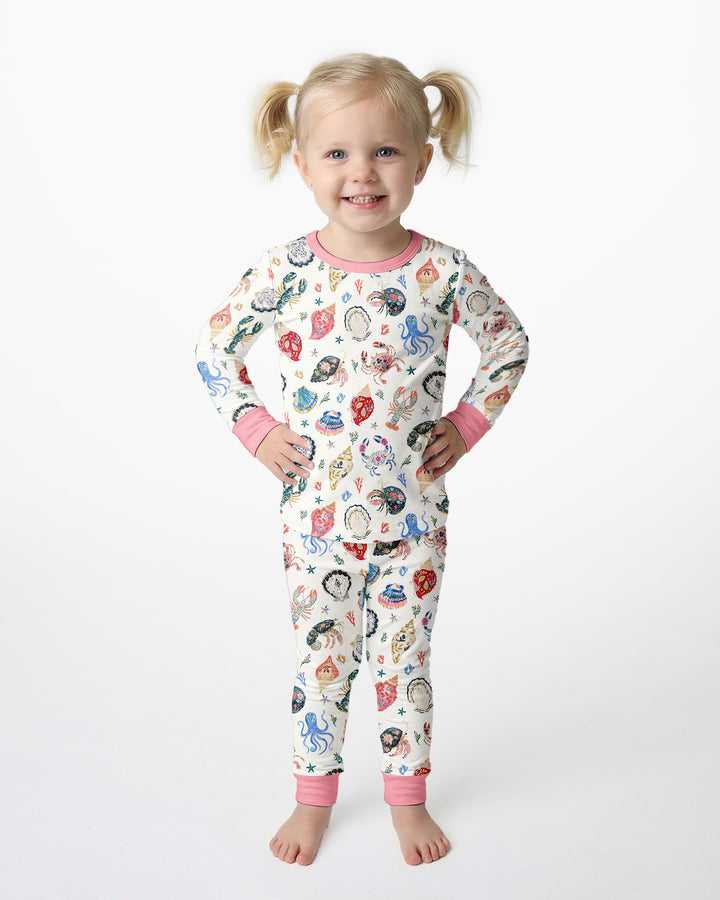 Preppy Coastal Bamboo Two Piece Long Sleeve Pajama Set