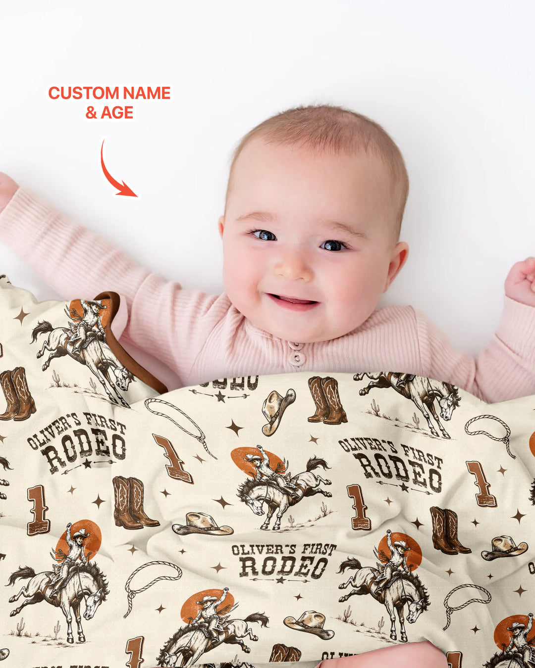 Custom Name Birthday Rodeo Bamboo Blanket