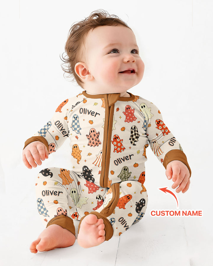 Custom Name Fall Ghost Bamboo Convertible Zippy