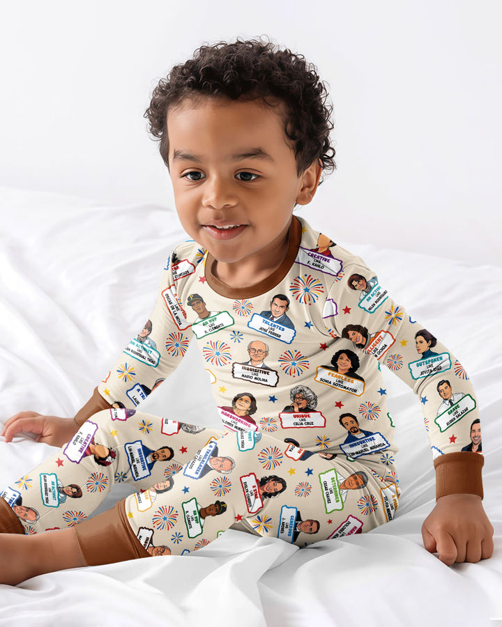 Template Bamboo Two Piece Long Sleeve Pyjamas Set