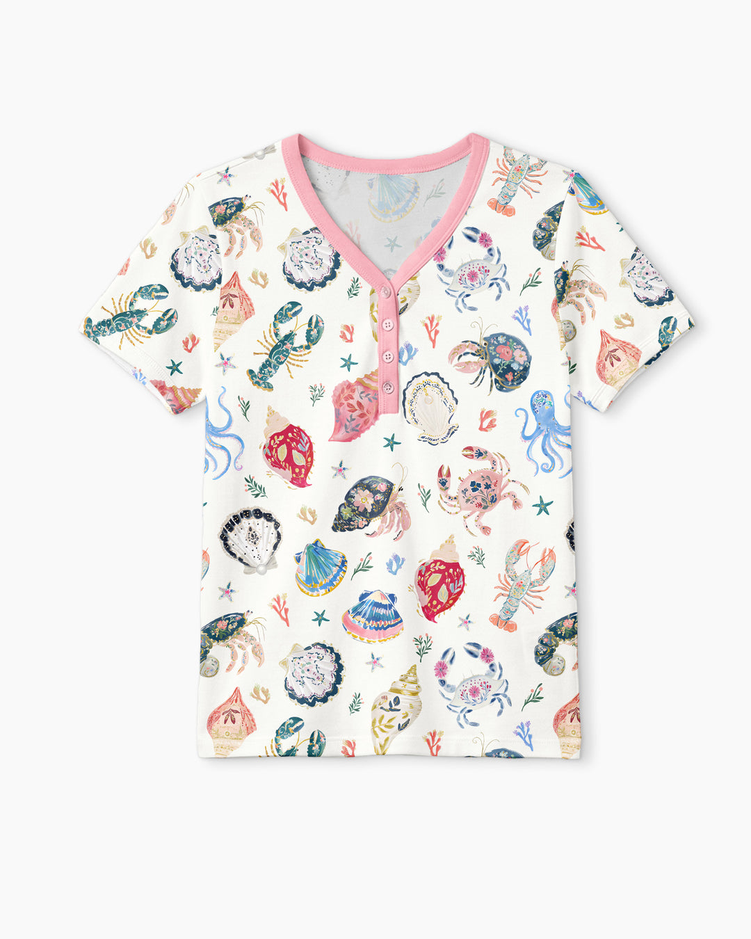Preppy Coastal Bamboo Women Short Sleeve Short Pajama Set