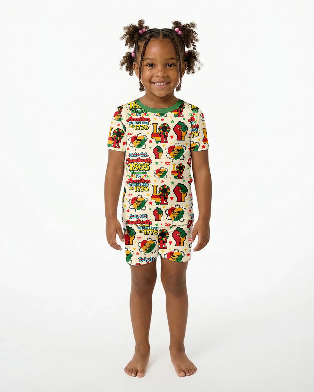 Juneteenth 1865 Because My Ancestors Weren't Free In 1776 Bamboo Two Piece Short Sleeve Shorts Pajama Set