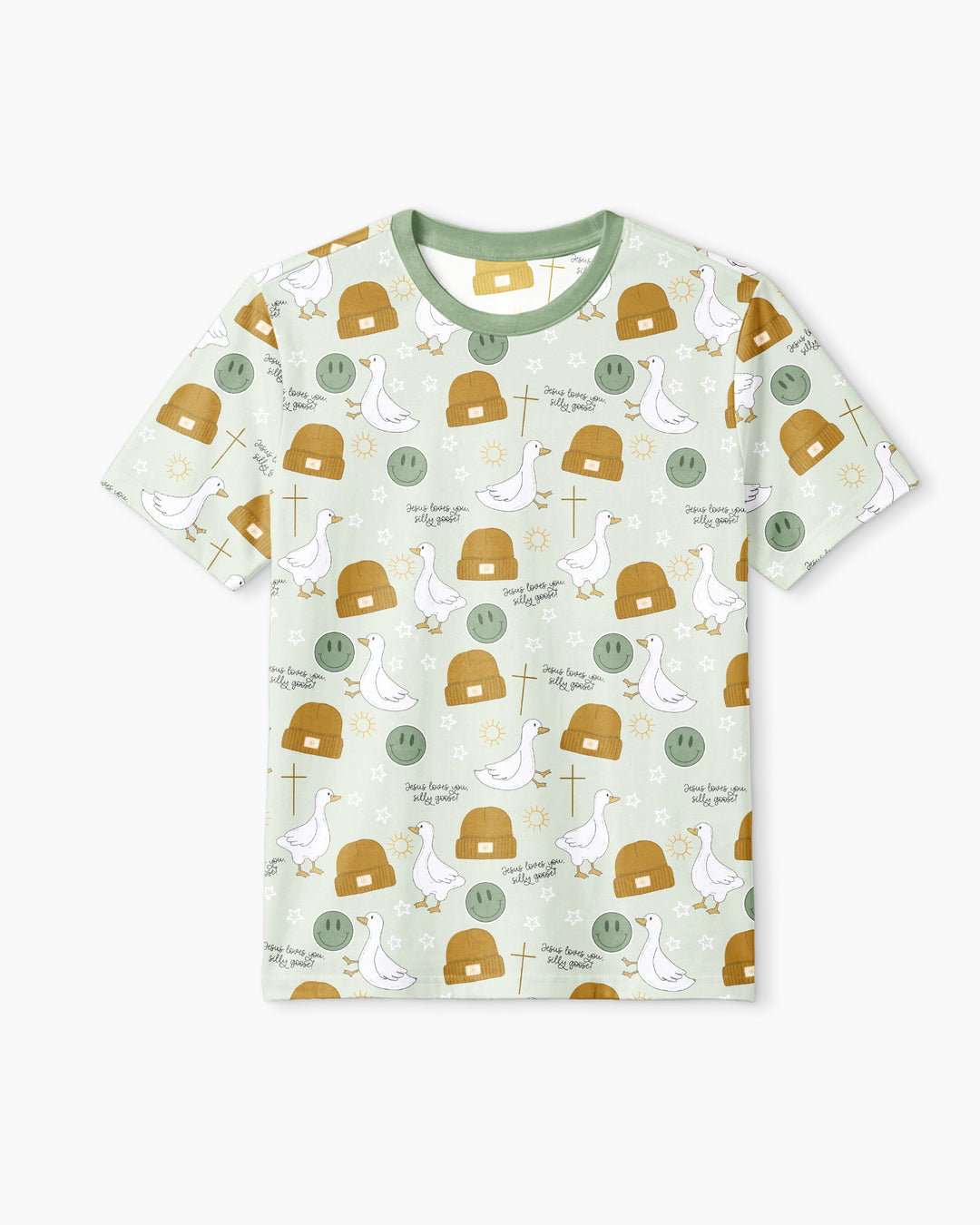 Jesus Loves You Silly Goose Bamboo Men Short Sleeve Short Pajama Set