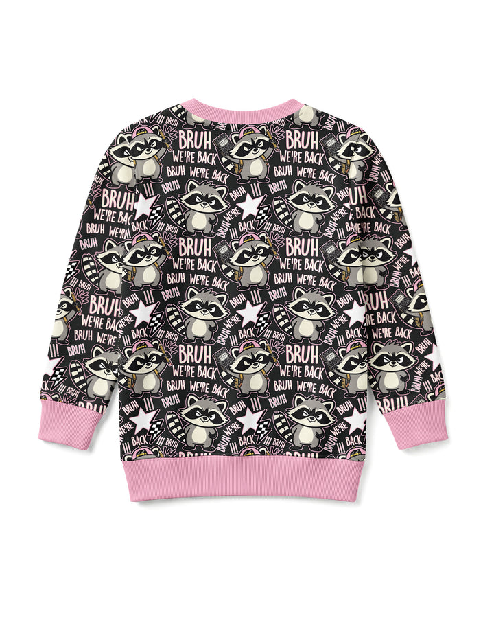 Bruh We're Back Raccoon Bamboo Crewneck Sweatshirt