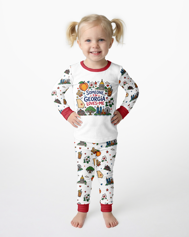 Someone in Georgia Loves Me Bamboo Two Piece Long Sleeve Pajama Set