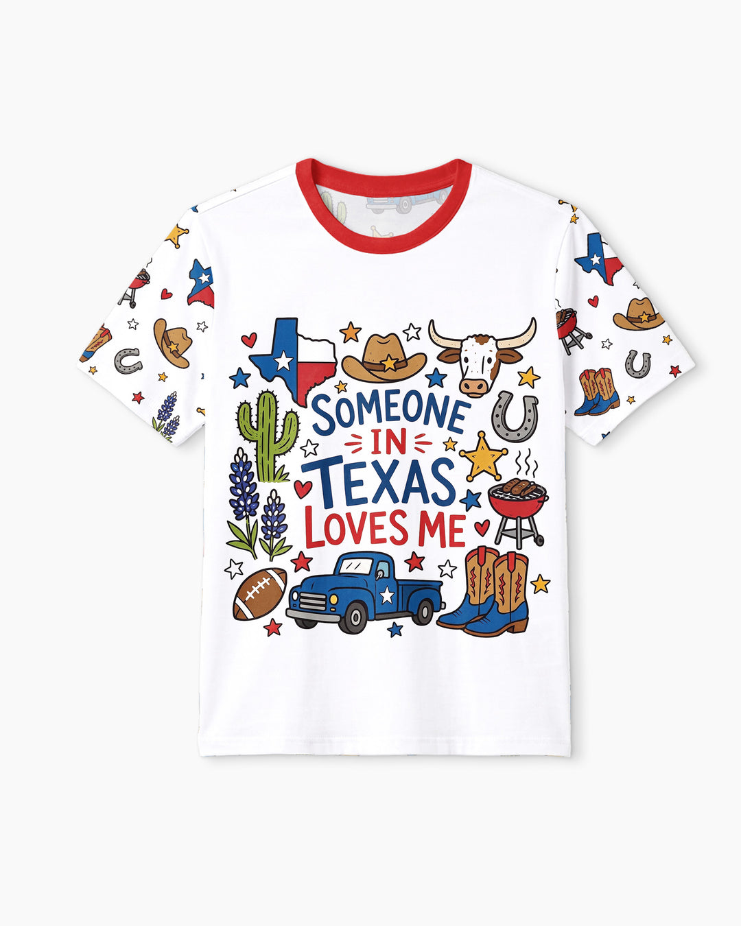 Someone in Texas Loves Me Bamboo Men Short Sleeve Short Pajama Set