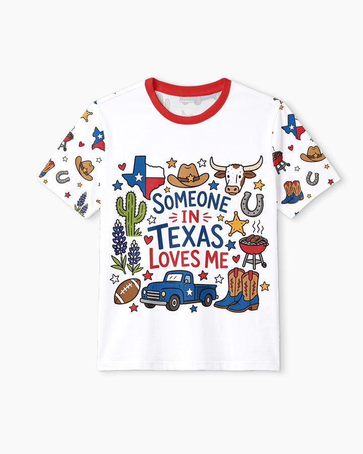 Someone in Texas Loves Me Bamboo Men Short Sleeve Short Pajama Set