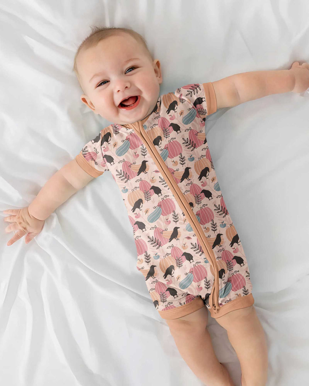 Pastel Pumpkin Patch Bamboo Shorty Zippy