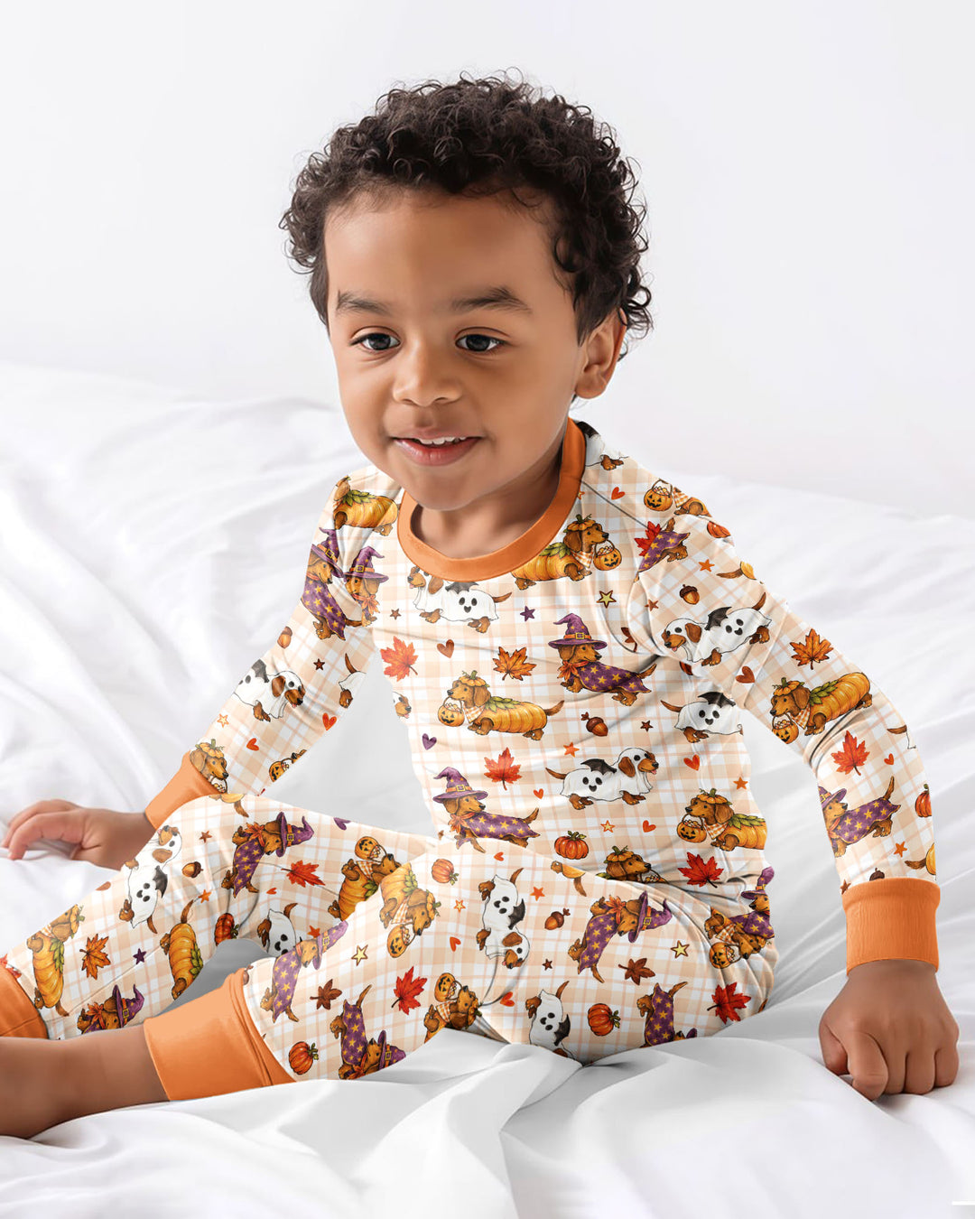 Spooky Dachshund Bamboo Two Piece Long Sleeve Pajama Set