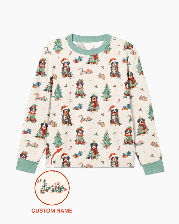 Christmas Bernese Mountain Dog Family Matching Bamboo Men's Pajama Set