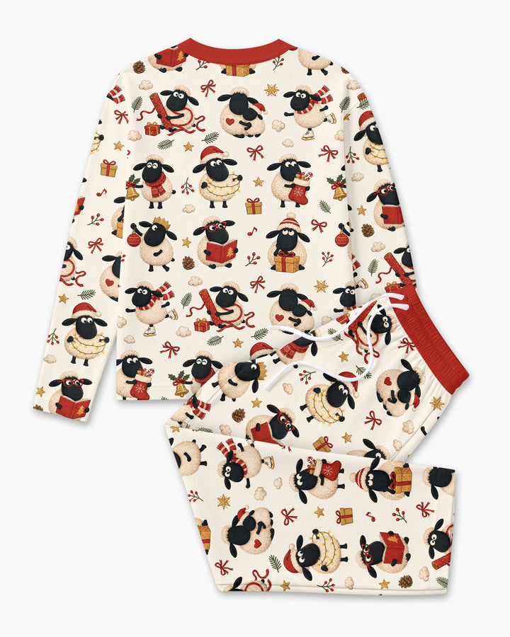 Festive Holiday Sheep Bamboo Men's Pajama Set