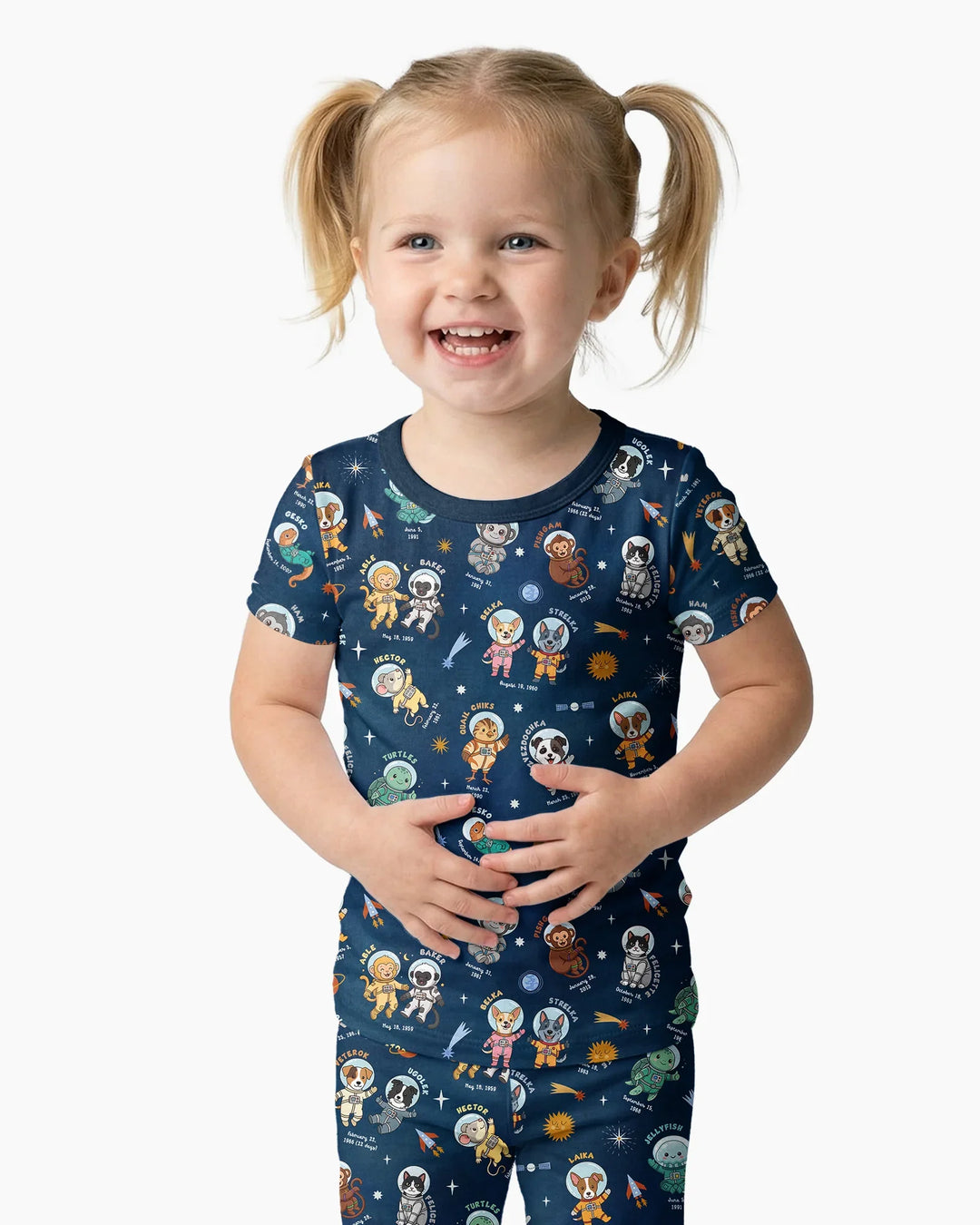 Animal Astronauts Bamboo Two Piece Short Sleeve Pajama Set