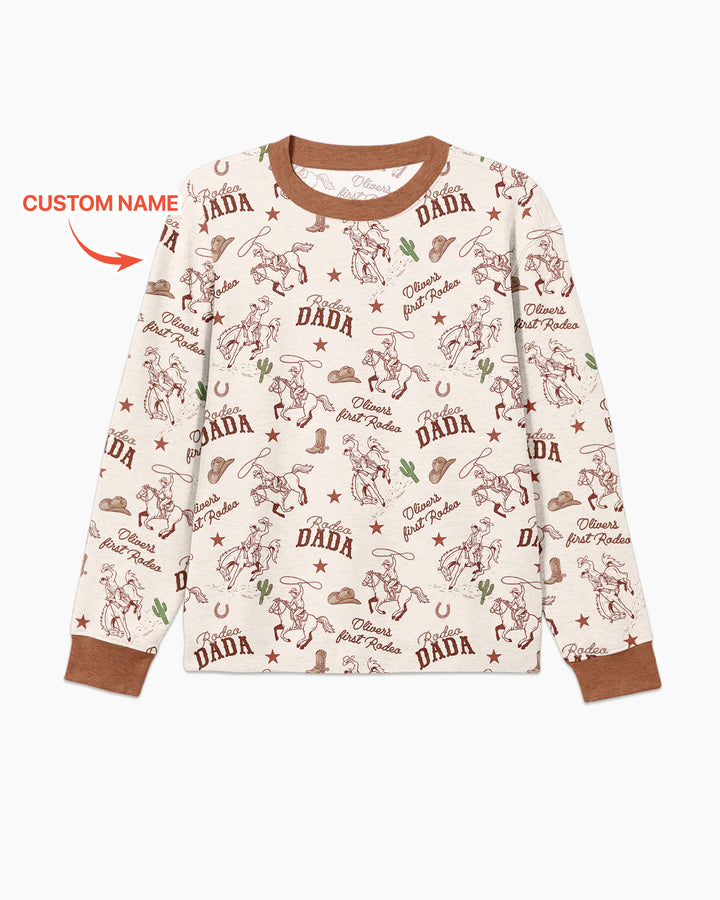 Custom Name First Rodeo Family Matching Bamboo Men's Pajama Set