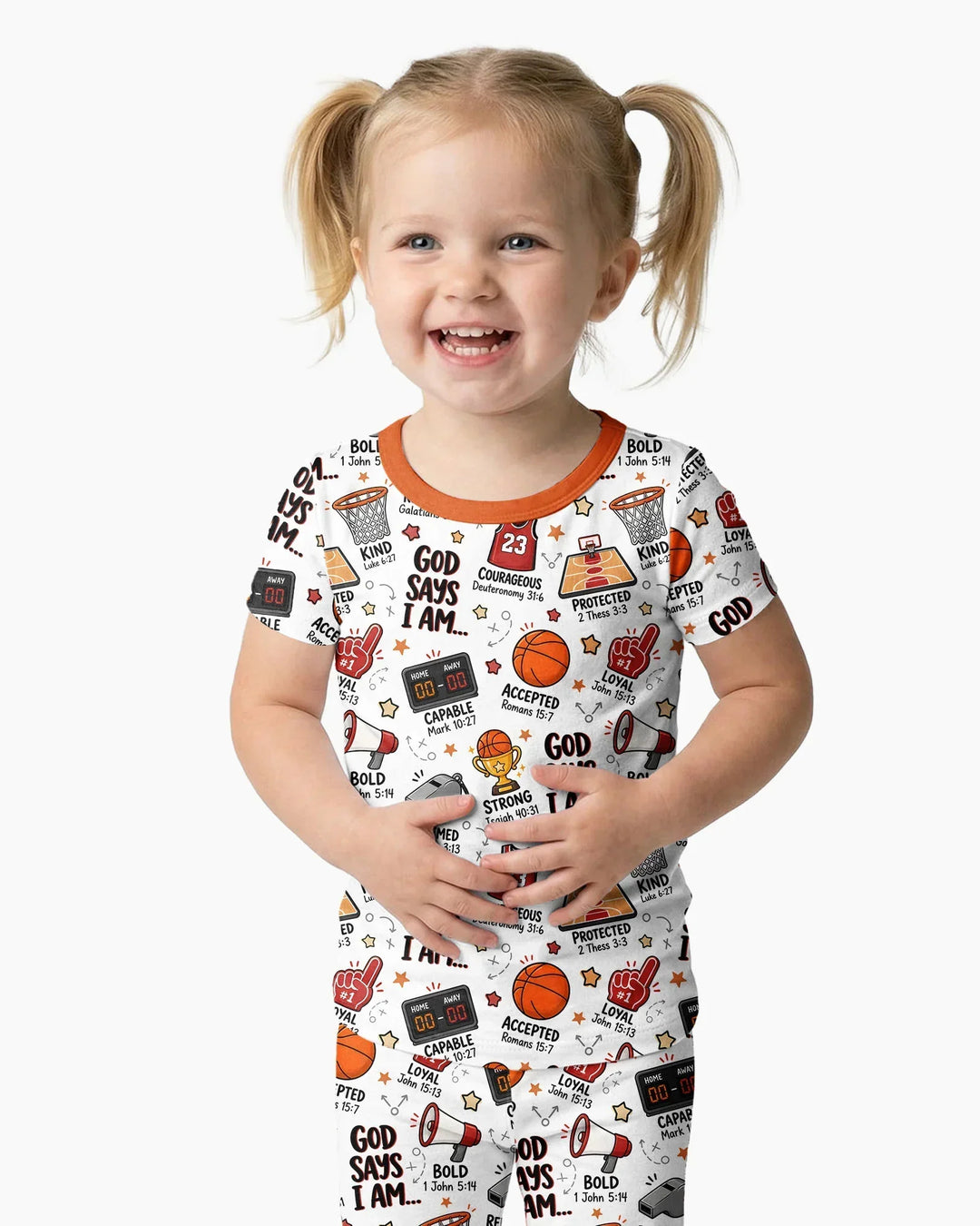Basketball God Says I Am Bamboo Two Piece Short Sleeve Pajama Set