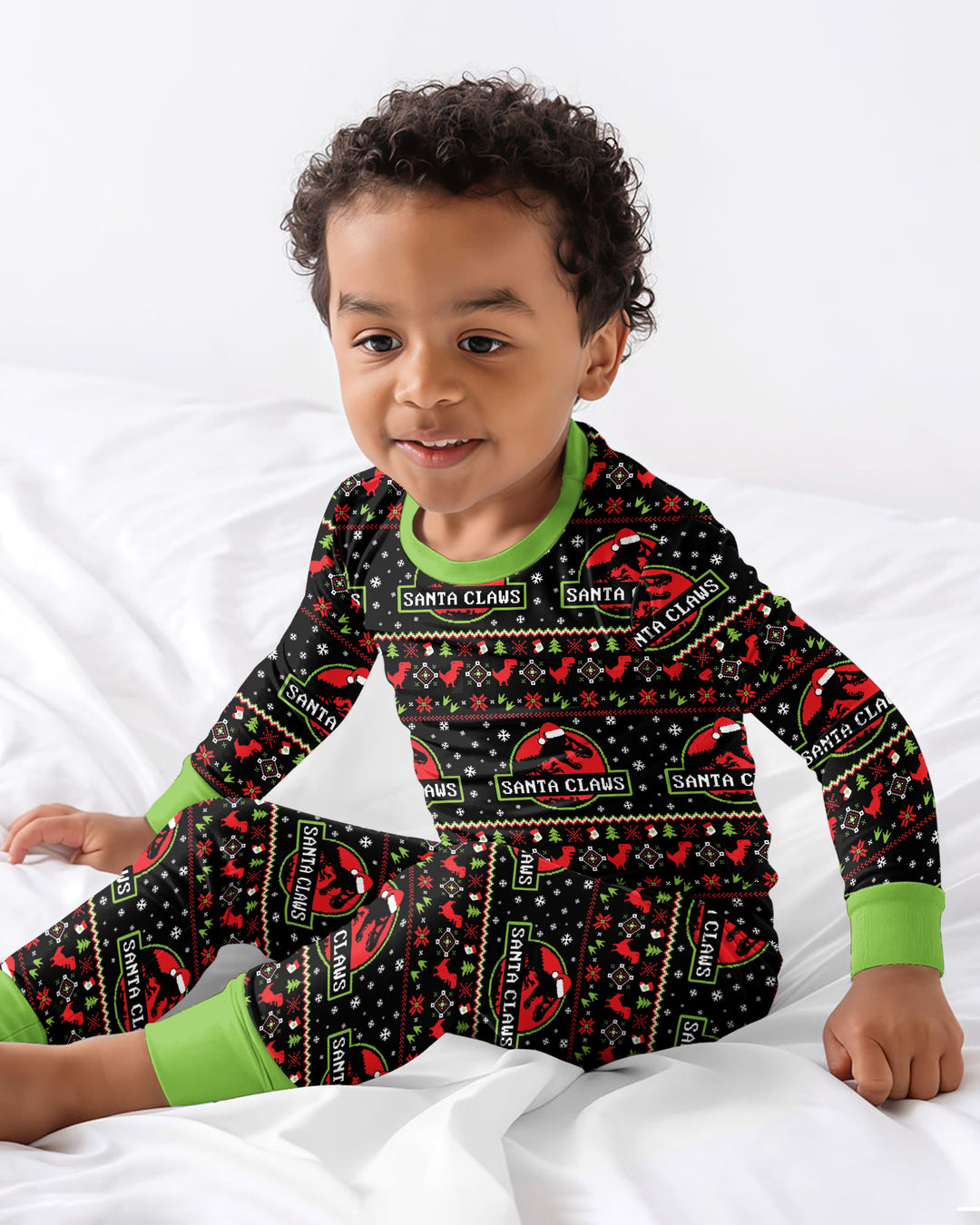 Santa Claws Christmas Bamboo Two Piece Long Sleeve Pajama Set