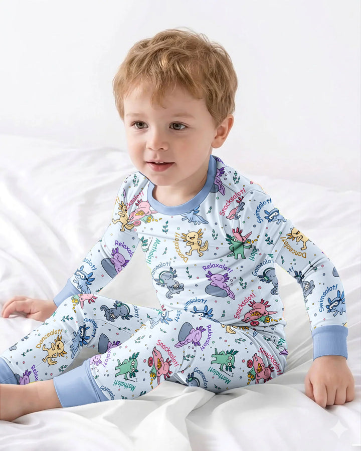 A Lotta Axolotls Bamboo Two Piece Long Sleeve Pajama Set