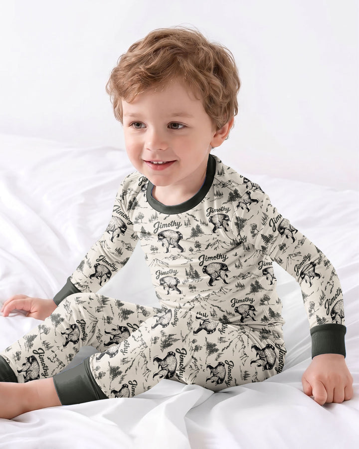 Template Bamboo Two Piece Long Sleeve Pyjamas Set