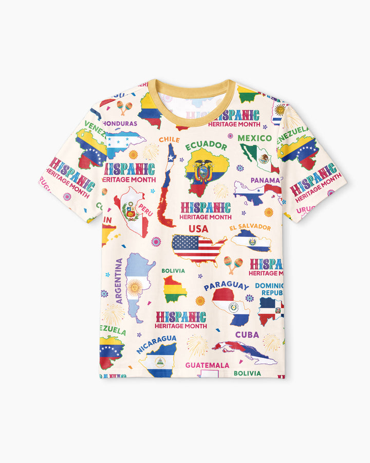 Hispanic Heritage Month Country Flags Bamboo Men Short Sleeve Short Pajama Set