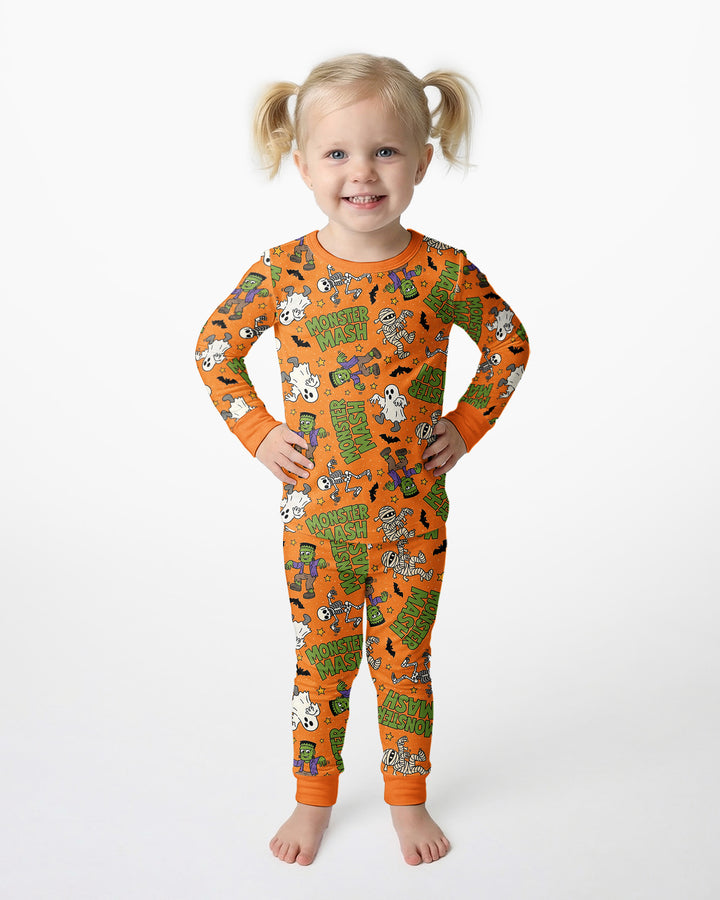 Monster Mash Halloween Bamboo Two Piece Long Sleeve Pajama Set
