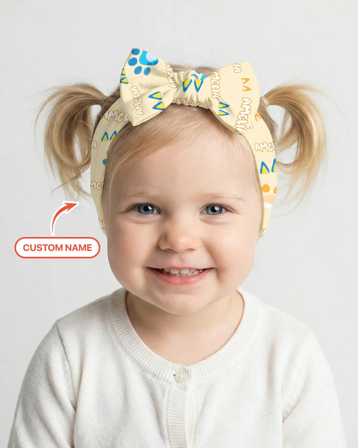 Custom Name Favourite Blue Dog Family Matching Headband