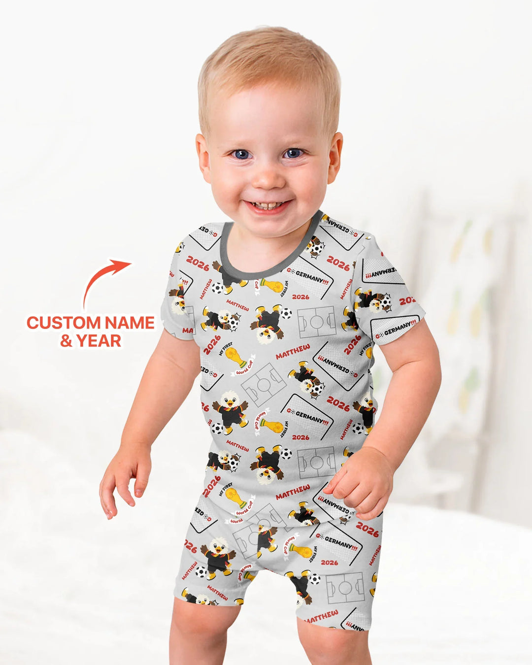 My First World Cup Bamboo Two Piece Short Sleeve Shorts Pajama Set