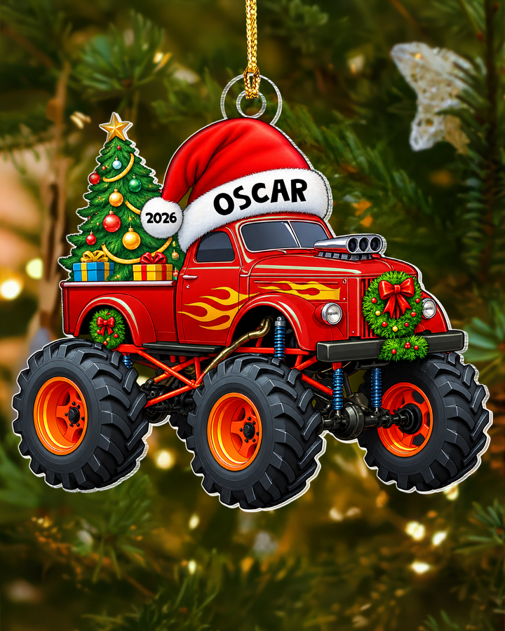 Monster Truck Christmas Personalized Acrylic Ornament