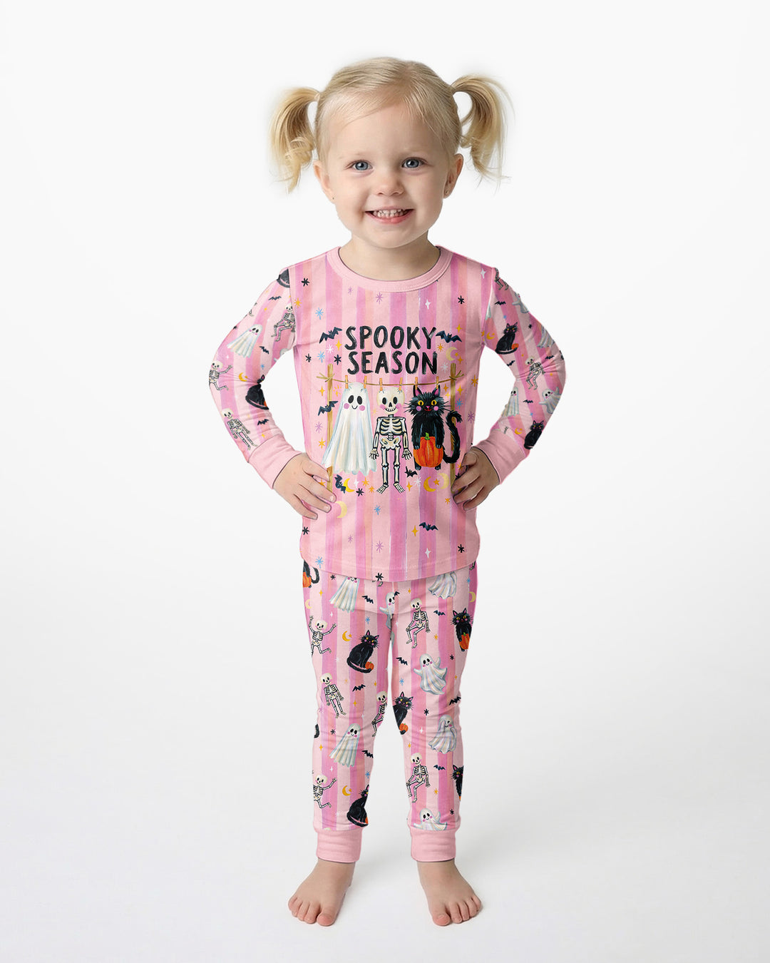 Spooky Season Kids Bamboo Two Piece Long Sleeve Pajama Set