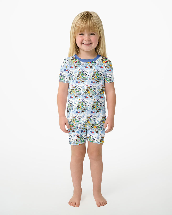Template Bamboo Two Piece Short Sleeve Shorts Pyjamas Set