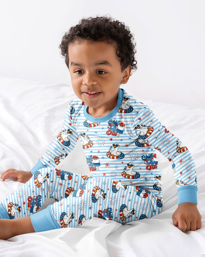 Chill the Fourth Out Bamboo Two Piece Long Sleeve Pajama Set