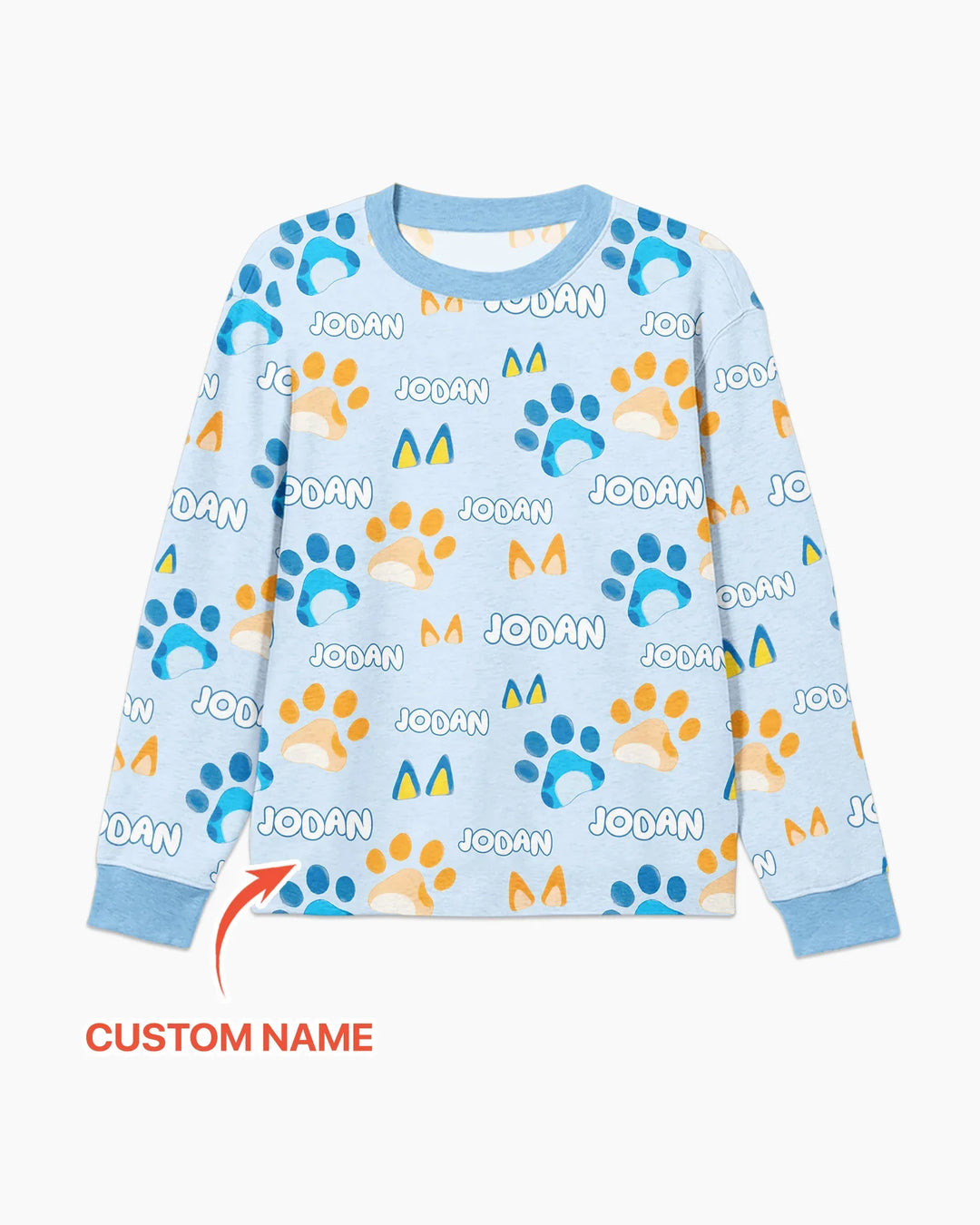 Custom Name Favourite Blue Dog Family Matching Bamboo Men's Pajama Set