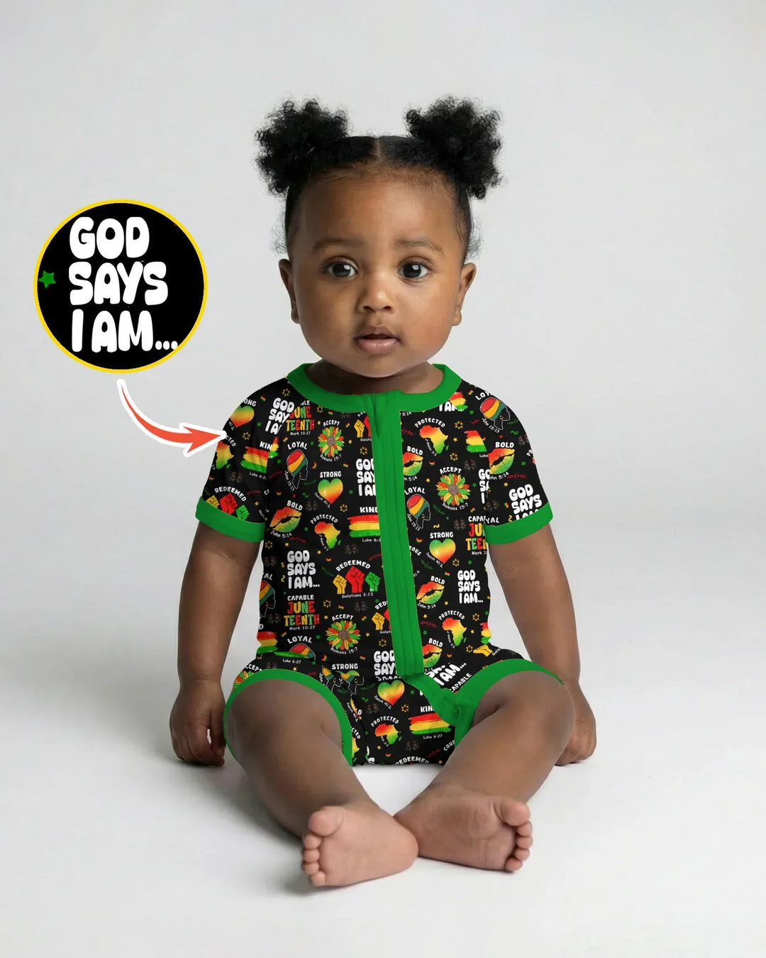 God Says I Am Juneteenth Blessings Bamboo Shorty Zippy