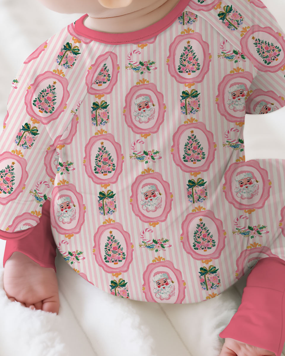 Pink Vintage Christmas Bamboo Convertible Zippy