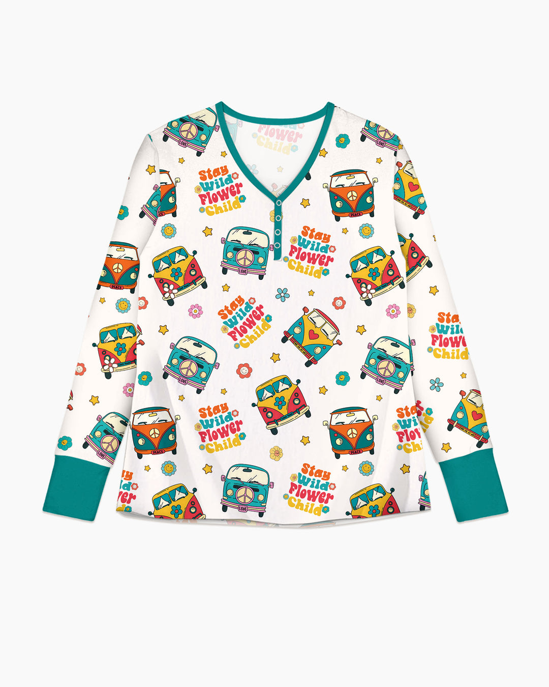 Stay Wild Flower Child Bamboo Women Pajama Set