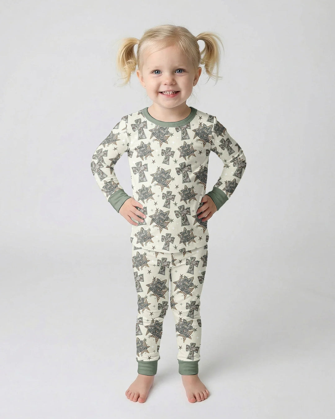 Template Bamboo Two Piece Long Sleeve Pyjamas Set