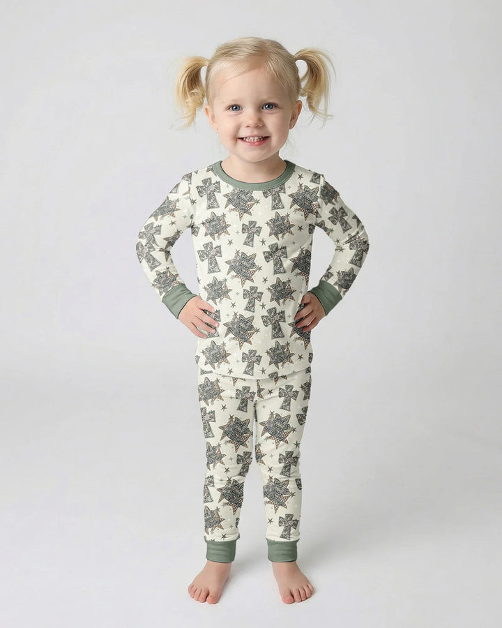 Template Bamboo Two Piece Long Sleeve Pyjamas Set