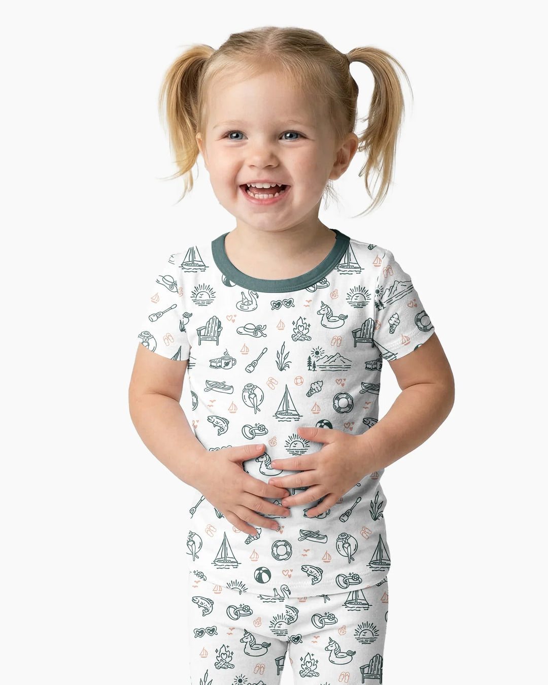 Lake Vibe Bamboo Two Piece Short Sleeve Pajama Set