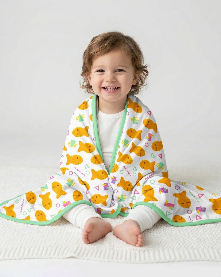 Cheesy Fishies Family Matching Bamboo Blanket