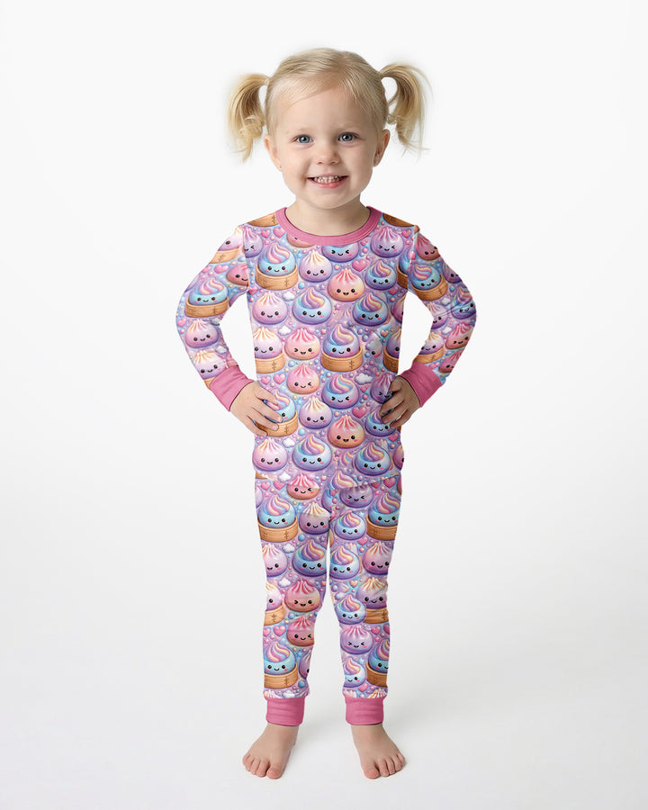 Dumpling Dreams Bamboo Two Piece Long Sleeve Pajama Set