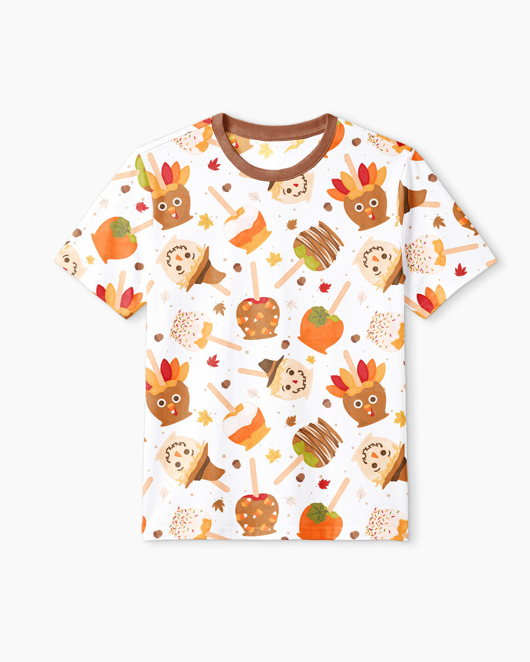 Fall Caramel Apple Family Matching Bamboo Men Short Sleeve Short Pajama Set