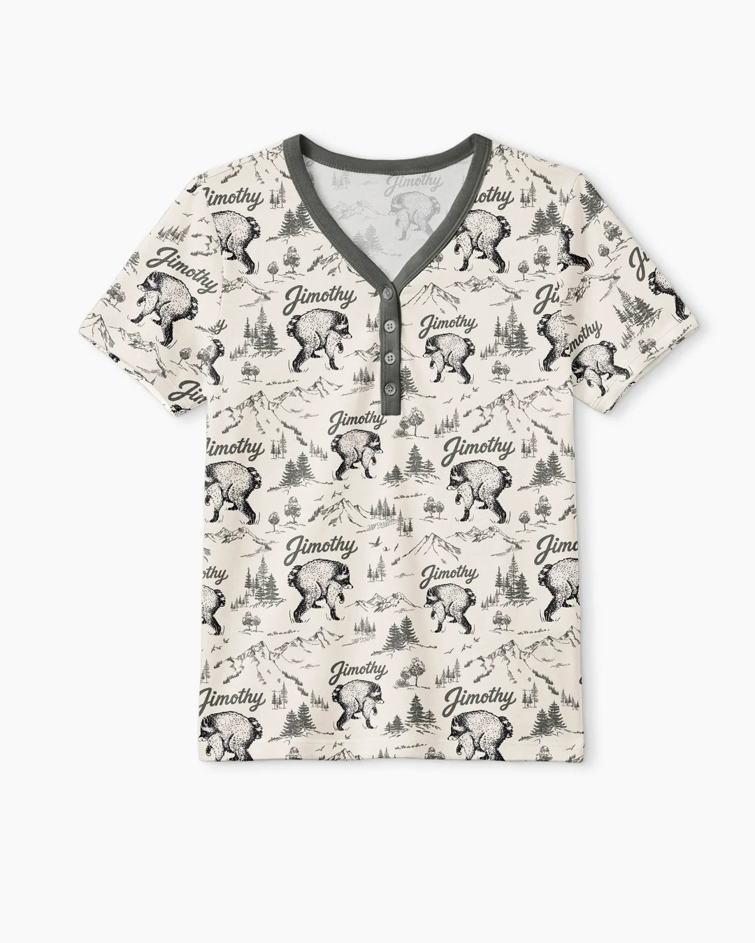 Vintage Jimothy Racoon Family Matching Bamboo Women Short Sleeve Short Pajama Set