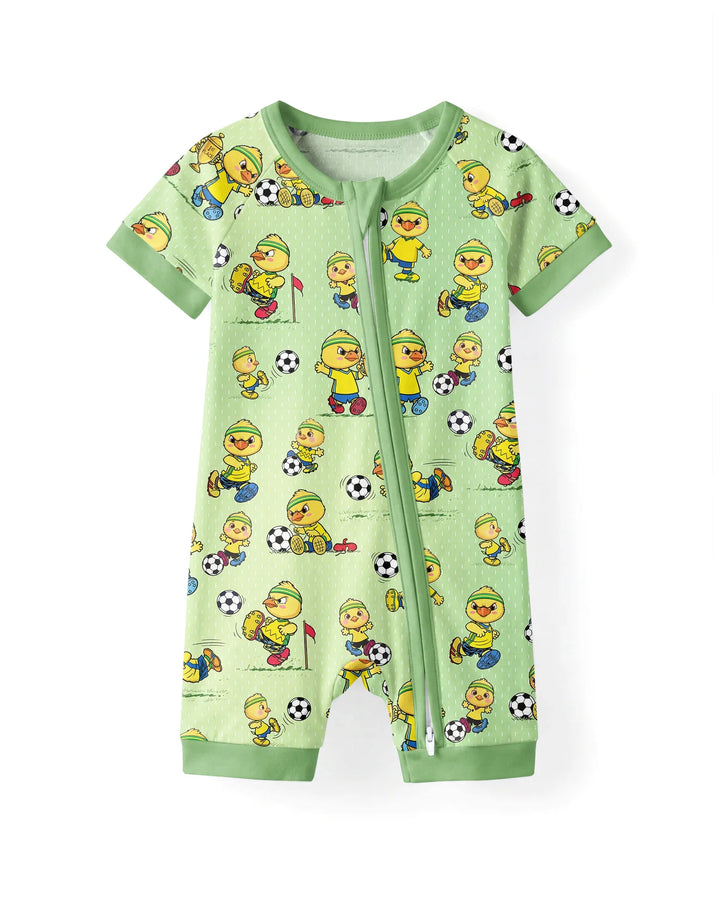 Brasil Soccer Fan Family Matching Bamboo Shorty Zippy