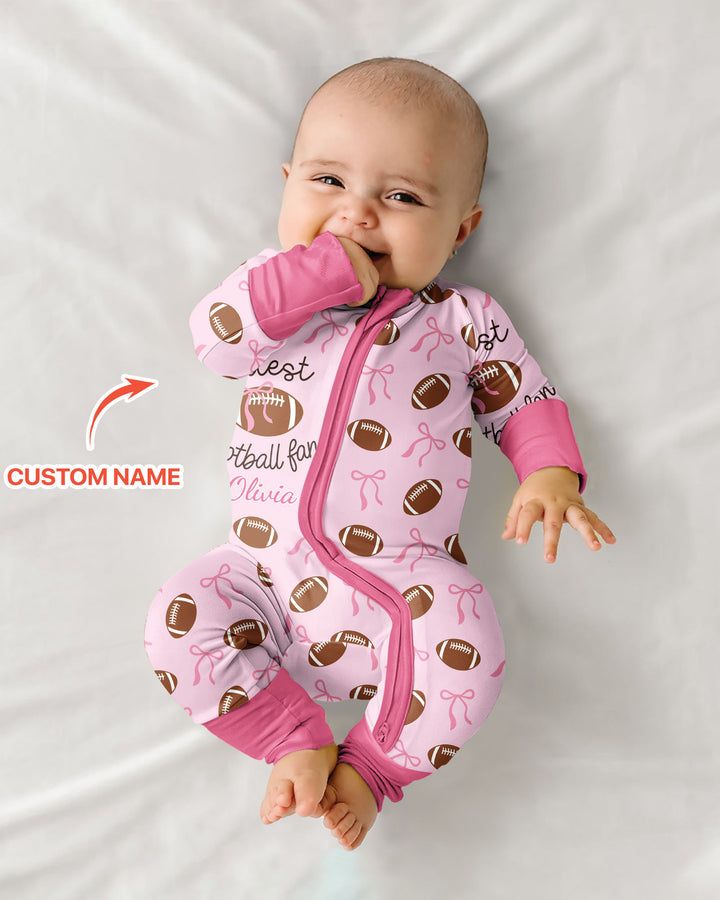 Custom Name Cutest Football Fan Bamboo Convertible Zippy