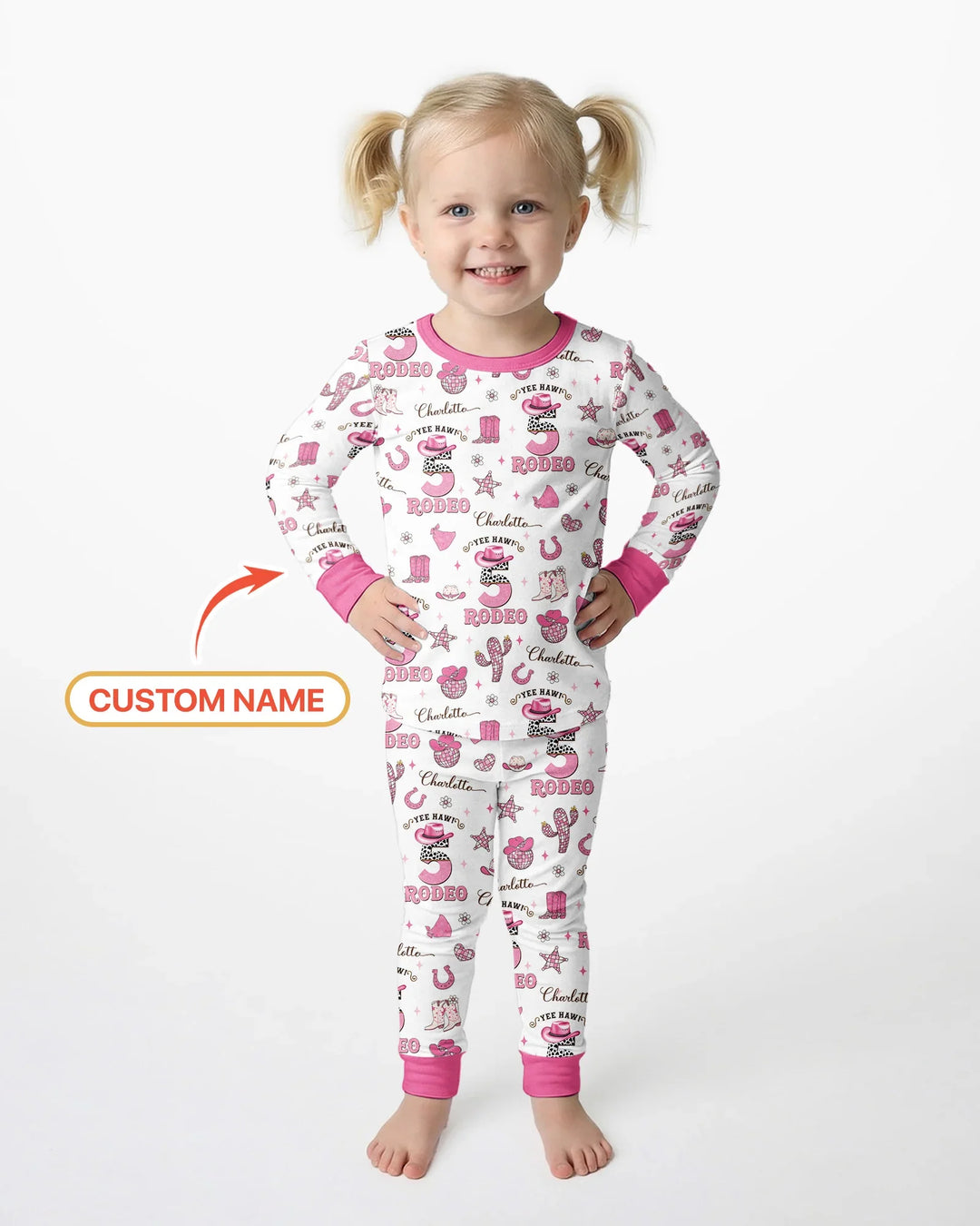 Personalized Birthday Rodeo Bamboo Two Piece Long Sleeve Pajama Set