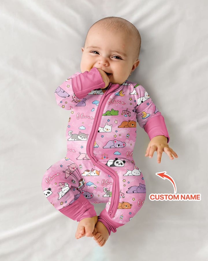 Custom Name Sleeping Cutie Bamboo Convertible Zippy