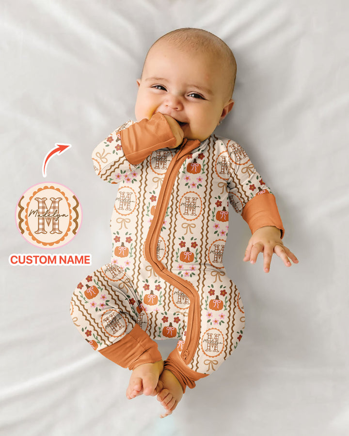 Custom Name Pumpkin Cottage Bamboo Convertible Zippy