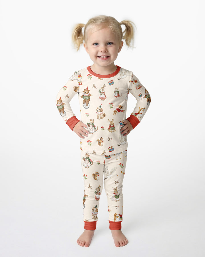 Winter & Vintage Bamboo Two Piece Long Sleeve Pajama Set