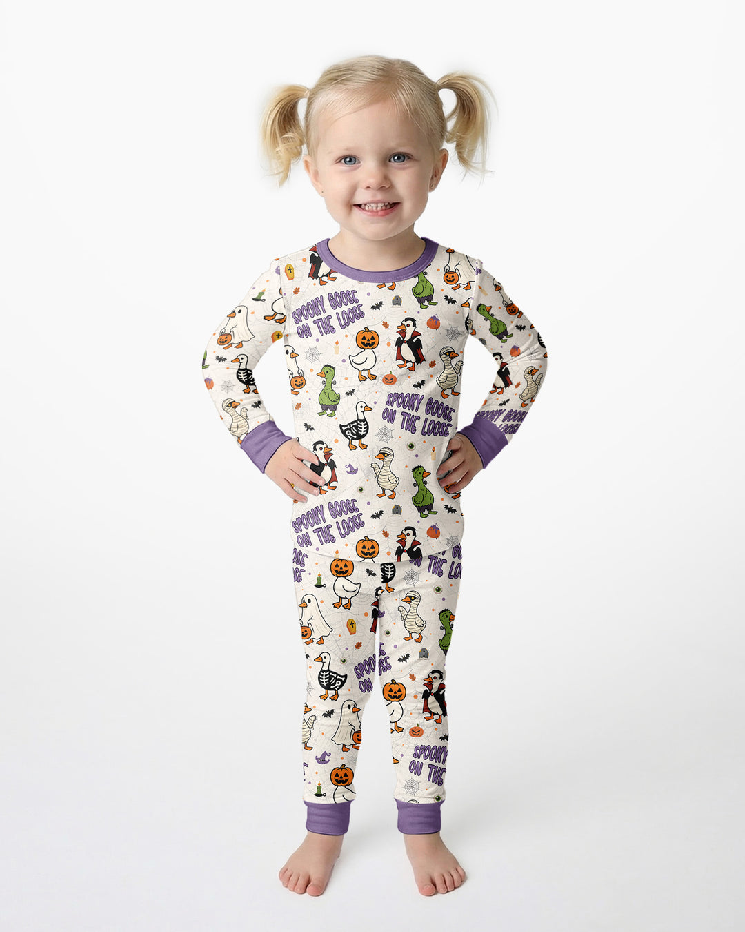 Spooky Goose on the Loose Bamboo Two Piece Long Sleeve Pajama Set