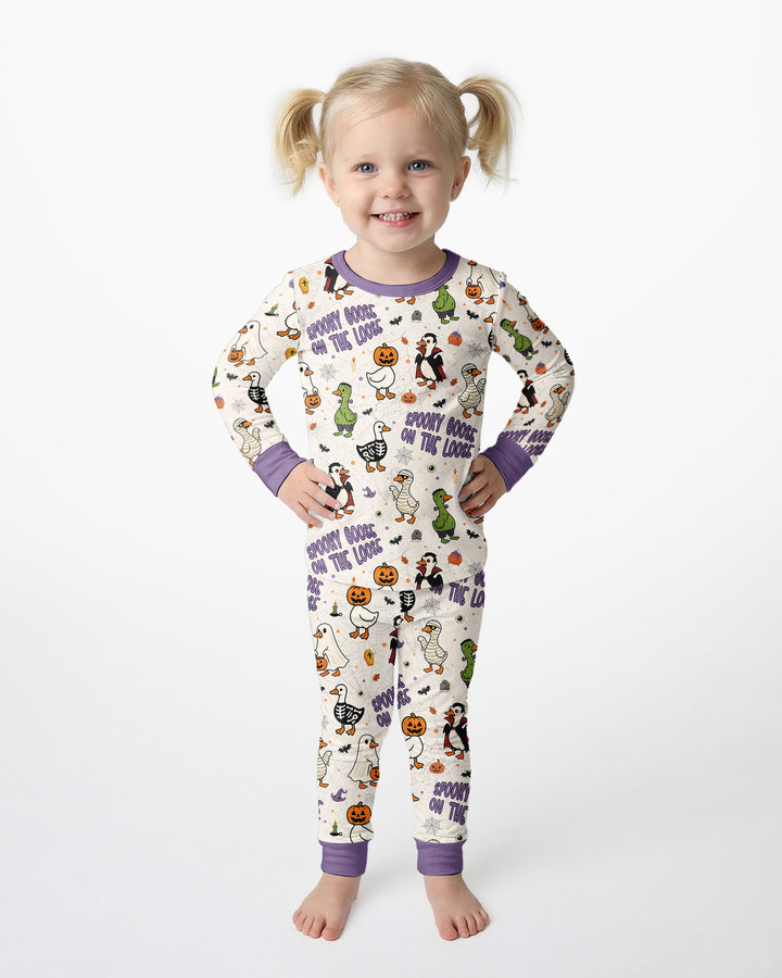 Spooky Goose on the Loose Bamboo Two Piece Long Sleeve Pajama Set