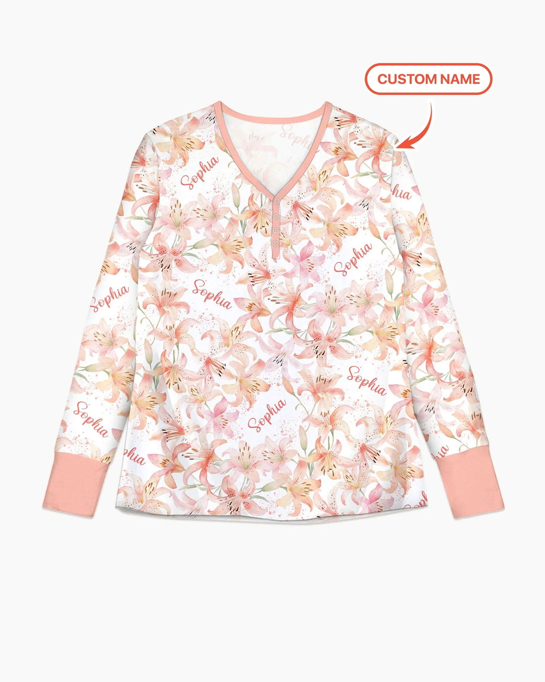 Custom Name Birth Month Flowers Bamboo Women Pajama Set