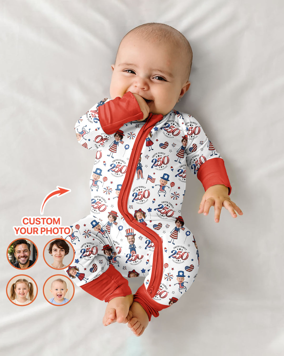 Custom Photo Smith Family Celebration Bamboo Convertible Zippy